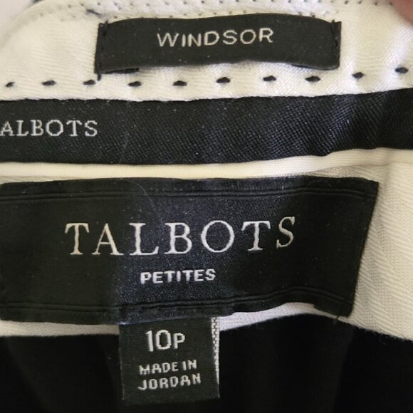 Talbots Windsor Wool Blend Charcoal Grey Plaid Straight Leg Trousers Size 10p - Picture 5 of 6